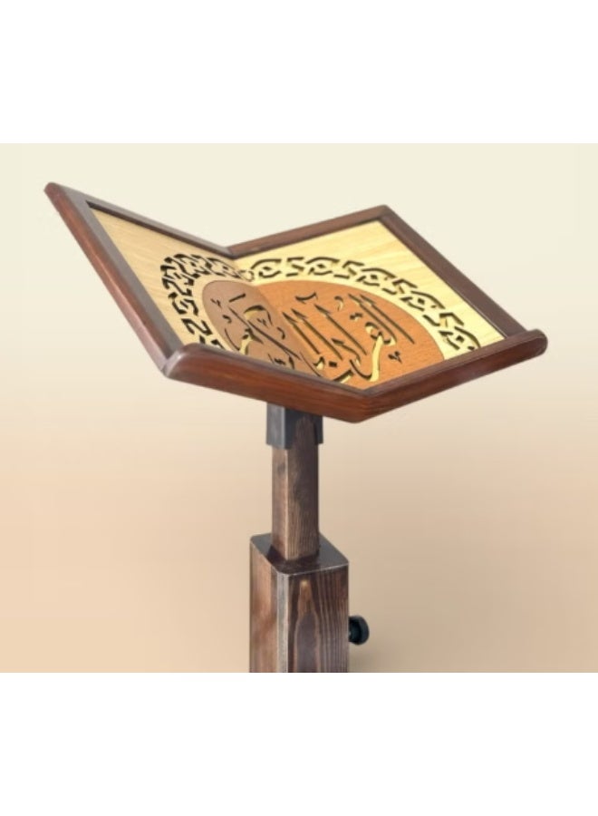 SUNDUS Luxury Adjustable Wooden Quran Stand - Elegant Design with Mobility and Height Adjustment - Image 3
